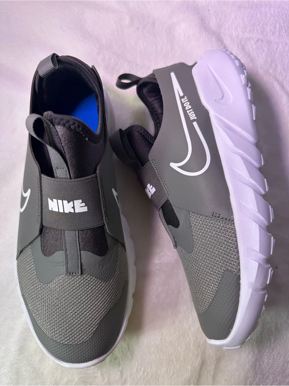 Nike  Grey and White Slip-On Sneaker